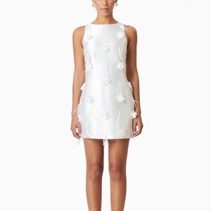 Elliatt Ivory 3D Floral Mini Dress